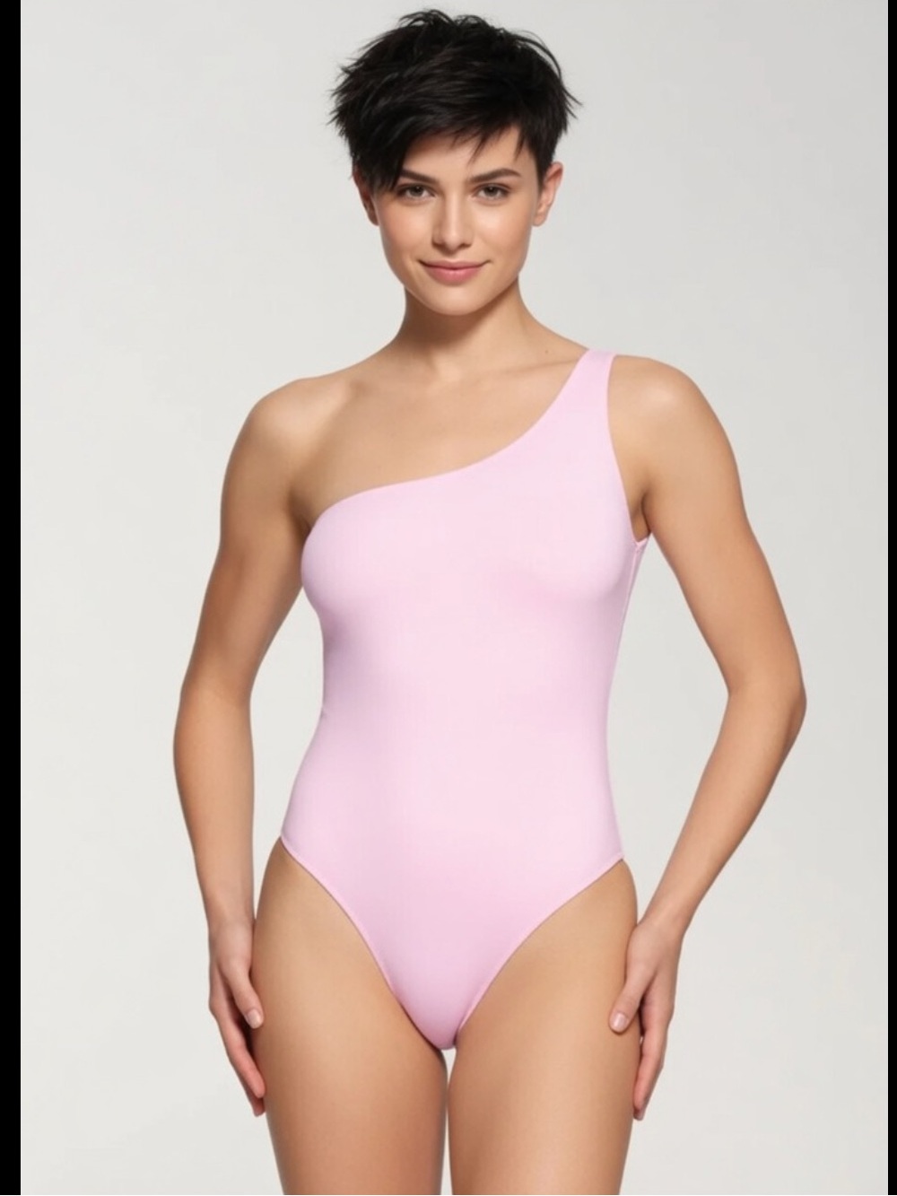 Skims One Shoulder Body Suit Size S/M Cherry blossom